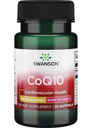 Коензим coq10 100 мг swanson ultra q10 підтримує здоров'я серця 50 гелевих капсул
