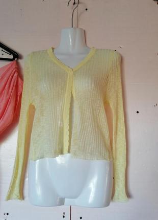 Тонкий літній прозорий кофточка кардиган на гудзиках павутинка