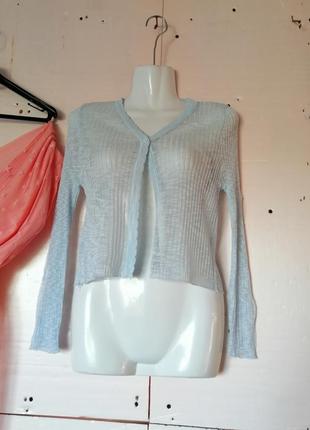 Тонкий літній прозорий кофточка кардиган на гудзиках павутинка