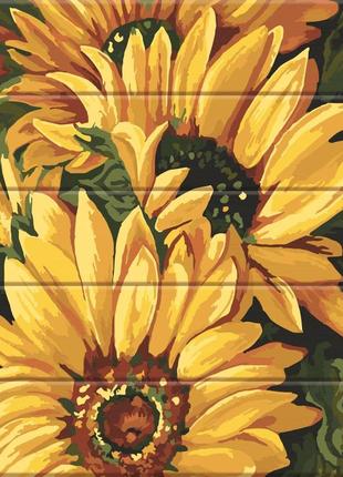 Картина за номерами на дереві "сонишні квіті" 30х40 см artststtory різнокольоровий (2000002213413)