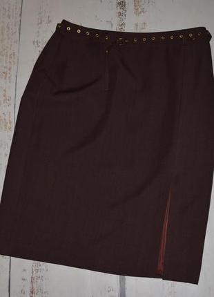 Стильна спідниця з поясом і розрізом atmosphere 14 розмір