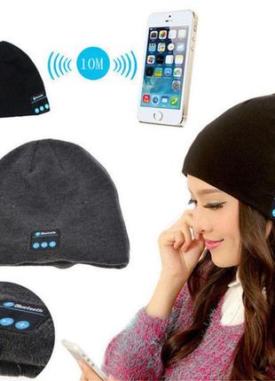 Портативная колонка шапка с bluetooth наушниками sps hat bt true. цвет: черный |швидка доставка|
