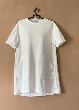Біла стильна блуза туніка зара