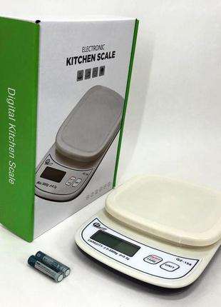 Весы кухонные с плоской платформой qz-158 5кг. цвет: белый |швидка доставка|