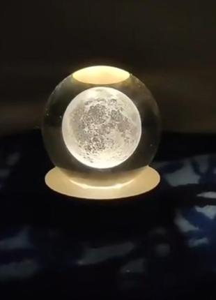 Світильник "кришталева куля" місяць2 фото