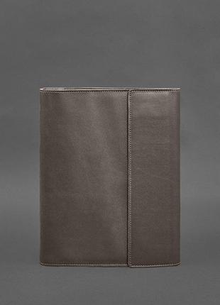 Шкіряна папка для документів "сімейна" а4 на сегрегаторі з файлами темно-бежева