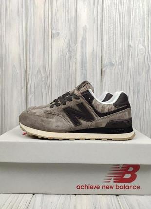 Кроссовки new balance 574 khaki brown