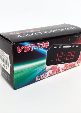 Настольные часы vst-738-4 с салатовой подсветкой, часы электронные настольные светящиеся vst |швидка доставка|6 фото