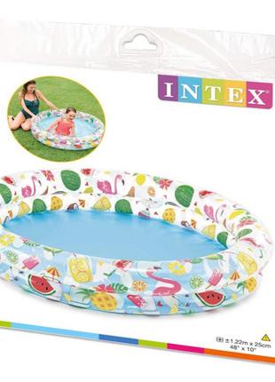 Дитячий надувний басейн 122х25 см intex різнобарвний (2000002413080)