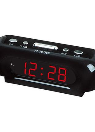 Электронные часы настольные сетевые vst-716-1 original красные 220v led дисплей будильник...