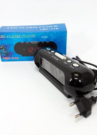 Электронные часы настольные сетевые vst-716-1 original красные 220v led дисплей будильник...
