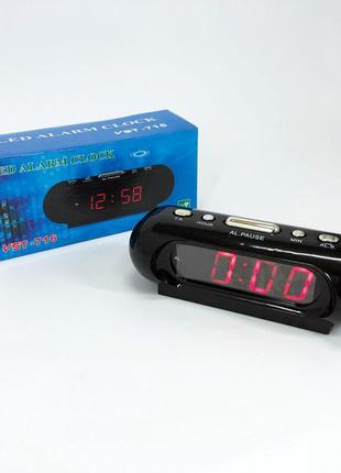 Электронные часы настольные сетевые vst-716-1 original красные 220v led дисплей будильник...