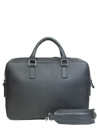 Шкіряна ділова сумка briefcase 2.0 чорний флотар