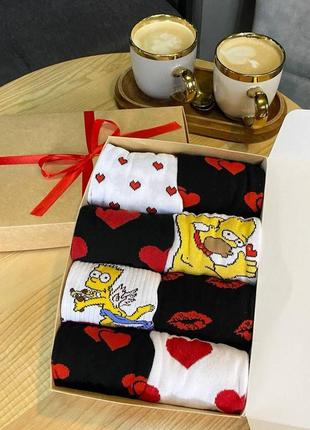 Бокс жіночих шкарпеток 36-41 р на 8 пар в подарунковій коробці із стрічкою |швидка доставка|