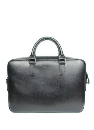 Шкіряна ділова сумка briefcase 2.0 чорний саф'яно