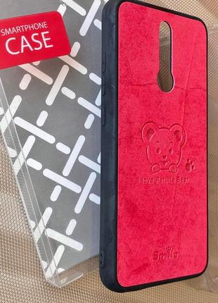 Чехол-накладка tpu def 3d print для xiaomi redmi 8a медведь красный