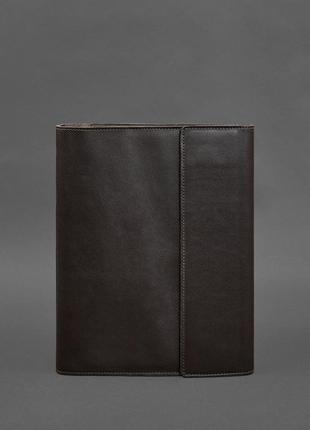 Шкіряна папка для документів "сімейна" на сегрегаторі з файлами а4 темно-коричнева