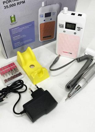 Портативный фрезер для ногтей nail drill yt-928 аккумуляторный с индикатором заряда на 35 000 оборотов. цвет:4 фото