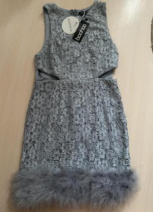 Сукня з пухом boohoo