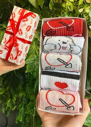 Набір жіночих шкарпеток 36-41 5 пар у подарунковій коробці |швидка доставка|