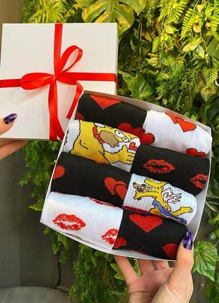 Бокс жіночих шкарпеток 36-41 р на 8 пар в подарунковій коробці із стрічкою |швидка доставка|