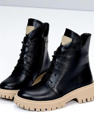 Ботинки "kenni", черный/моко, натуральная кожа, зима