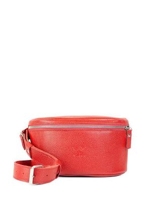 Шкіряна поясна сумка explorer s червона флотар