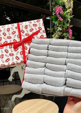 Набір жіночих коротких шкарпеток на 24 пари 36-40 р в коробці із стрічкою літо |швидка доставка|