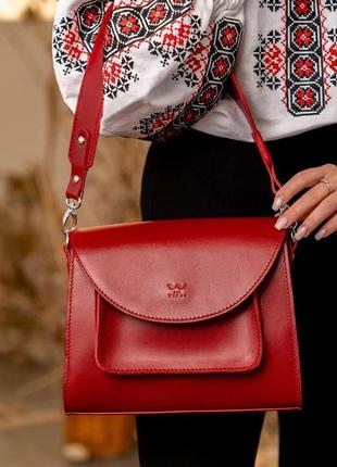 Жіноча шкіряна сумка liv червоний краст