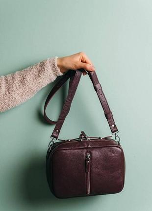 Жіноча шкіряна сумка avenue бордова флотар