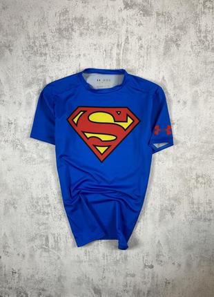 Синяя компрессионная футболка under armour super man: сила и стиль!1 фото