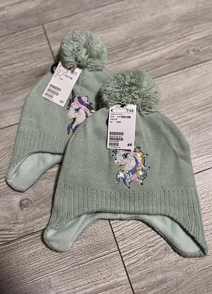 Зимова шапка на дівчинку h&m 122/128 см