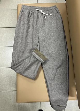 Очень теплые зимние женские брюки на флисе л-хл