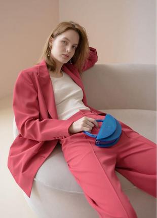 Жіноча шкіряна міні-сумка сhris micro яскраво-синя