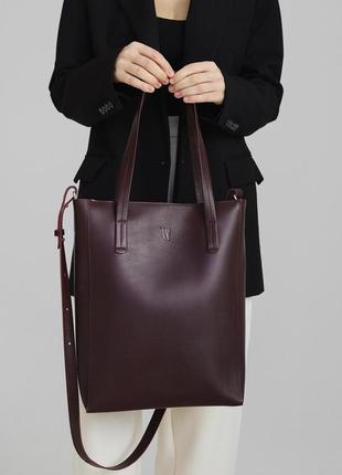 Шкіряний шоппер nancy бордова