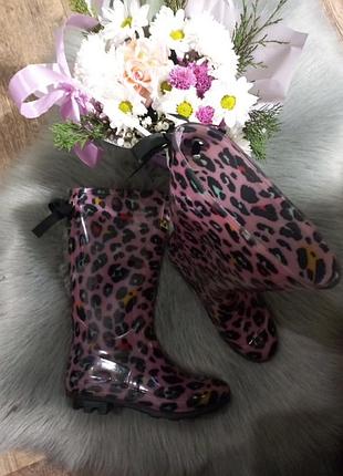 Силиконовые, леопардовые сапожки