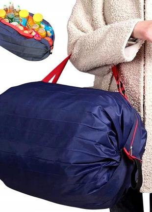 Складная сумка шоппер для покупок 50х35х35 см edibazzar синий (2000002731429)2 фото