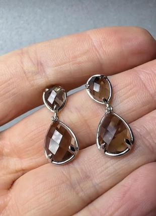 Серебряные серьги раух топаз7 фото