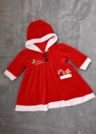 Новорічна велюрова сукня