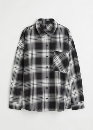 Рубашка в клетку h&m оверсайз