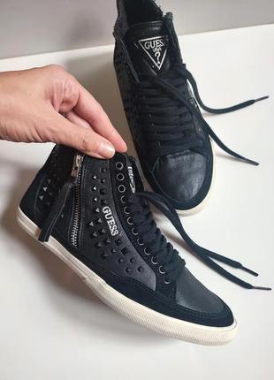 Шкіряні кеди від guess vivian sneakers демі оригінал 🍁 38р/устілка 25см