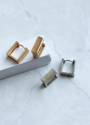 Серьги квадратные