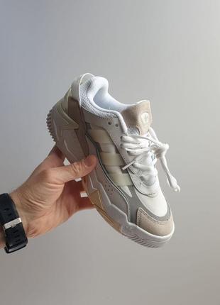 Кроссовки adidas niteball 2 • white beige •2 фото