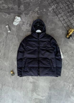Куртка зимняя stone island темно-синяя мужская