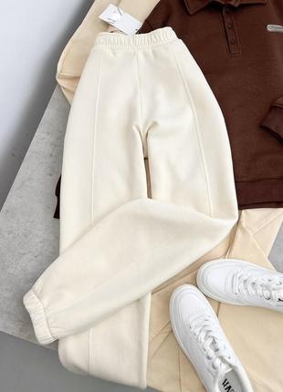 Кремовые, базовые, качественные джоггеры от zara2 фото
