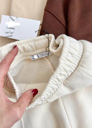Кремовые, базовые, качественные джоггеры от zara5 фото