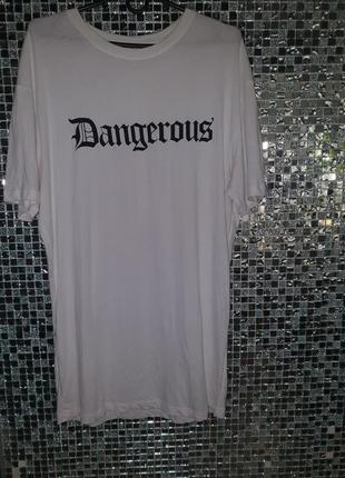 Футболка длинная с принтом dangerous белам м р