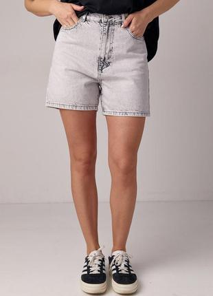 Жіночі джинсові шорти — світло-сірий колір, 36р (є розміри)1 фото