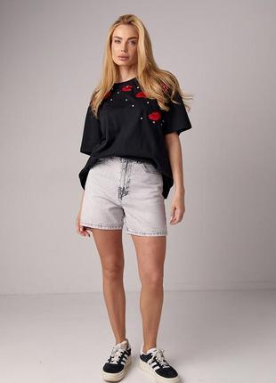 Жіночі джинсові шорти — світло-сірий колір, 36р (є розміри)3 фото