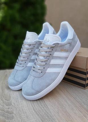 Кросівки adidas gazelle світло сірі